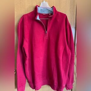 Izod Men's Bright Red Quarter-Zip Fleece Pullover